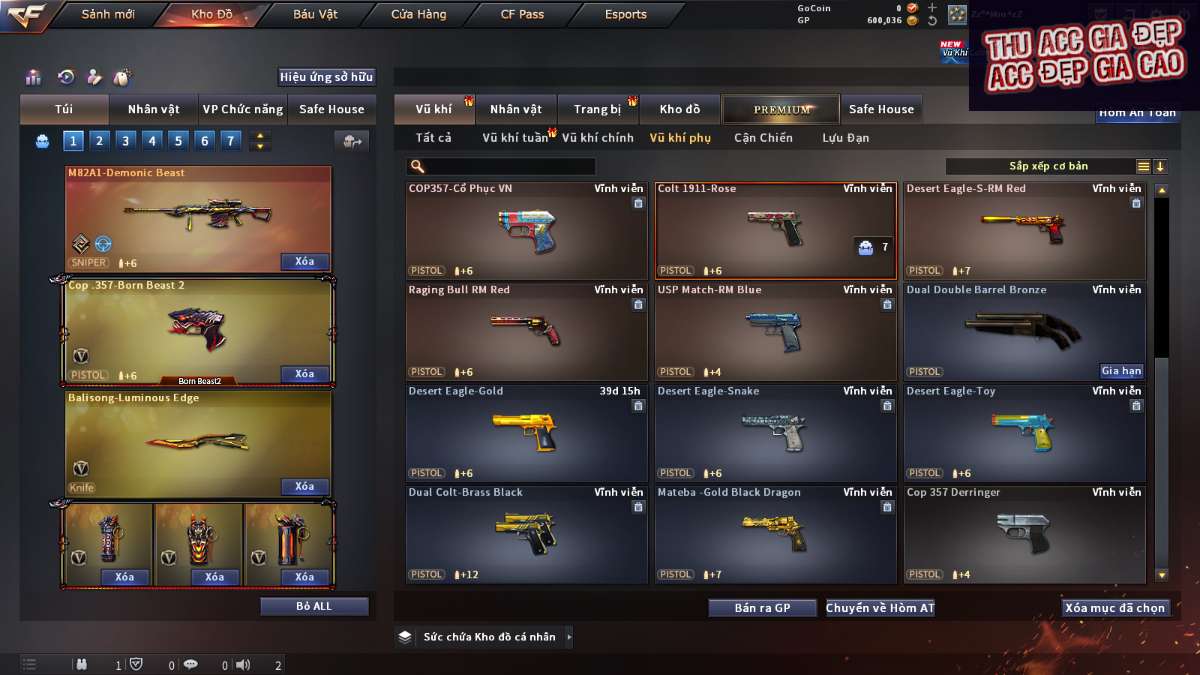 shop acc cf uy tin gia re